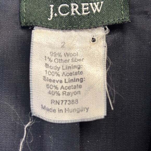J Crew Blazer Women Pin Striped Preppy Academia Corpcore Wool Blazer Size 2 Chic - Picture 3 of 8